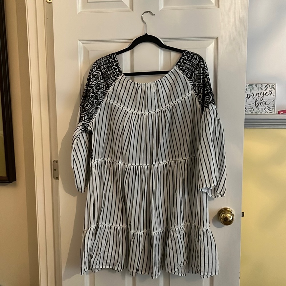 White and black free people dress size large